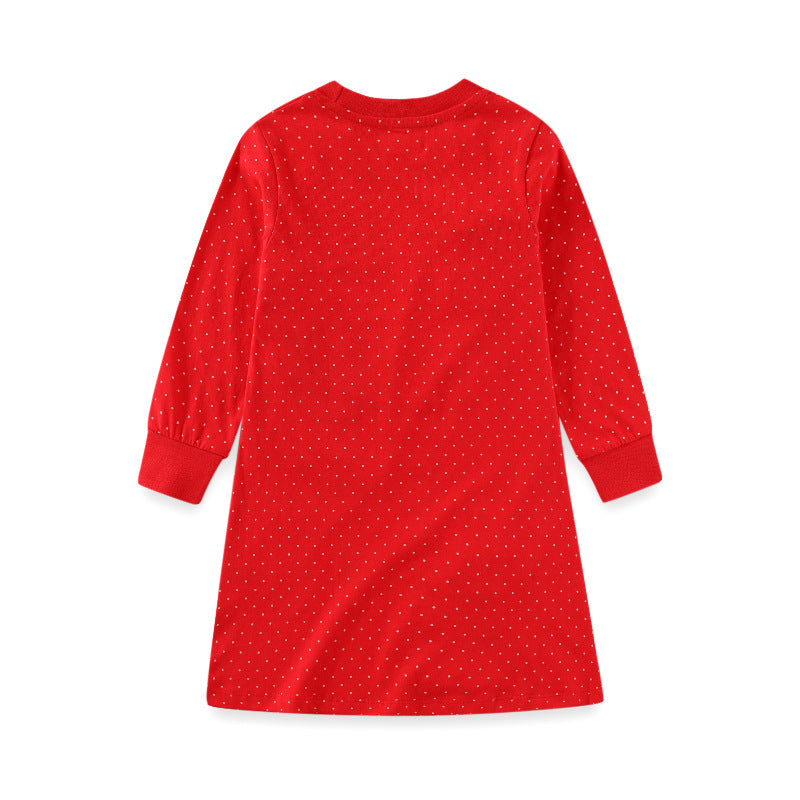Mädchen Langarmkleid mit bunten Tierapplikationen Drune