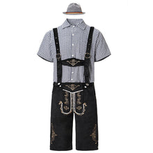 82353 Schwarz (Schwarzes Oberteil + Schwarze Latzhose + Graue Mütze)