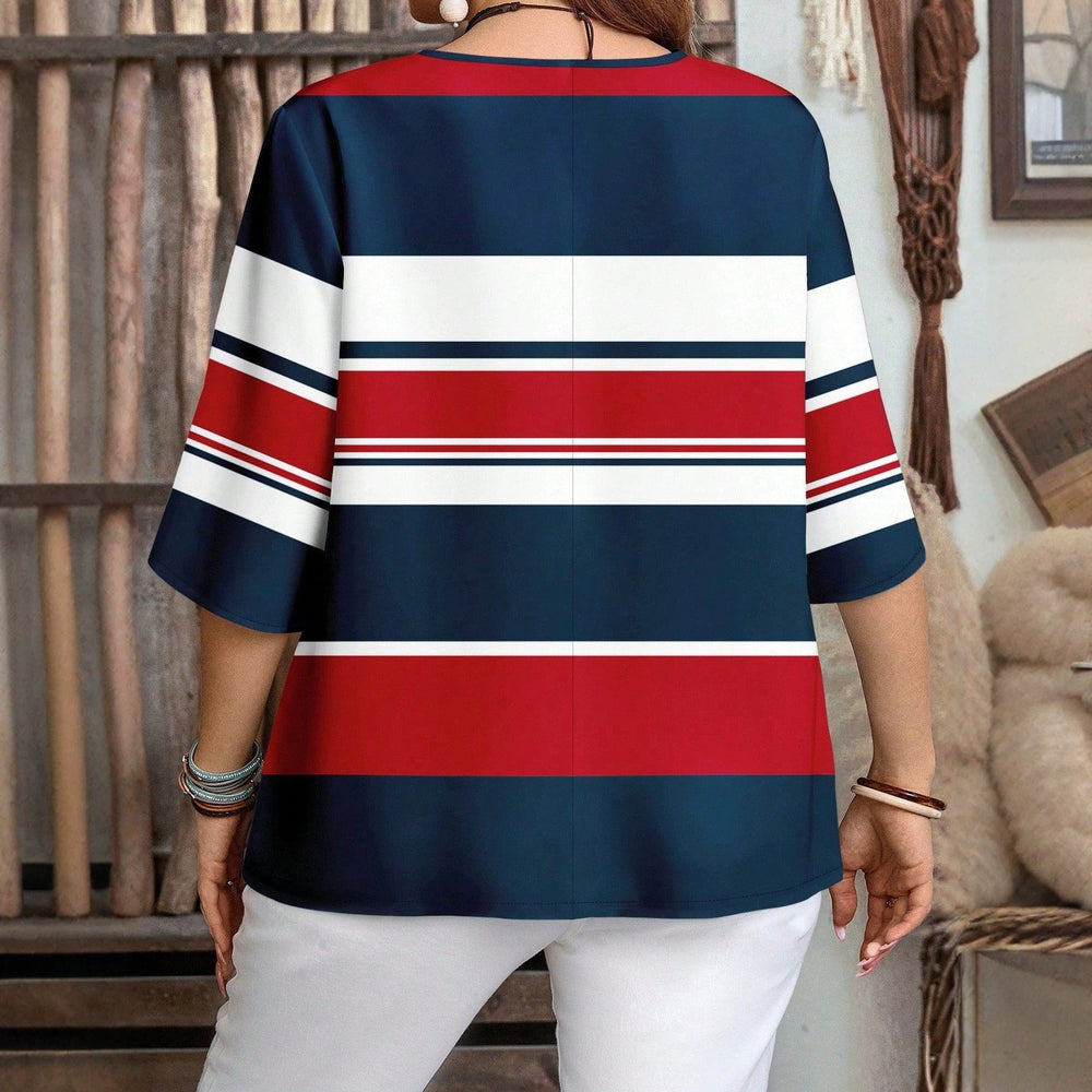 Damen Bluse mit Blumenmuster und Knopfleiste Drune