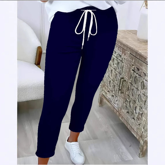 Damen nan taillierte Freizeithose mit Kordelzug und Umschlagbündchen Drune