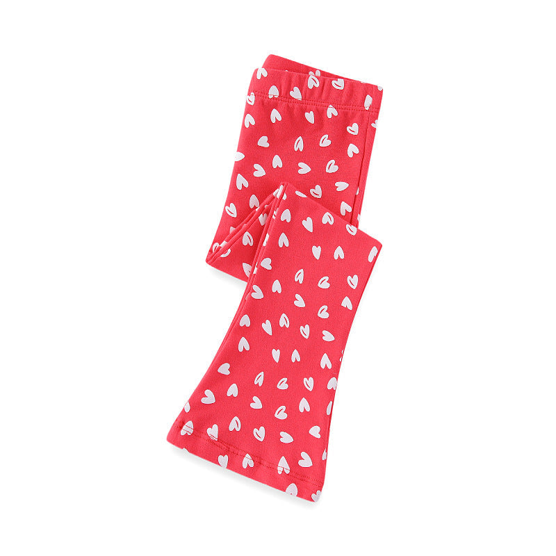 Mädchen Schlagleggings mit süßem Herzen-Print Drune