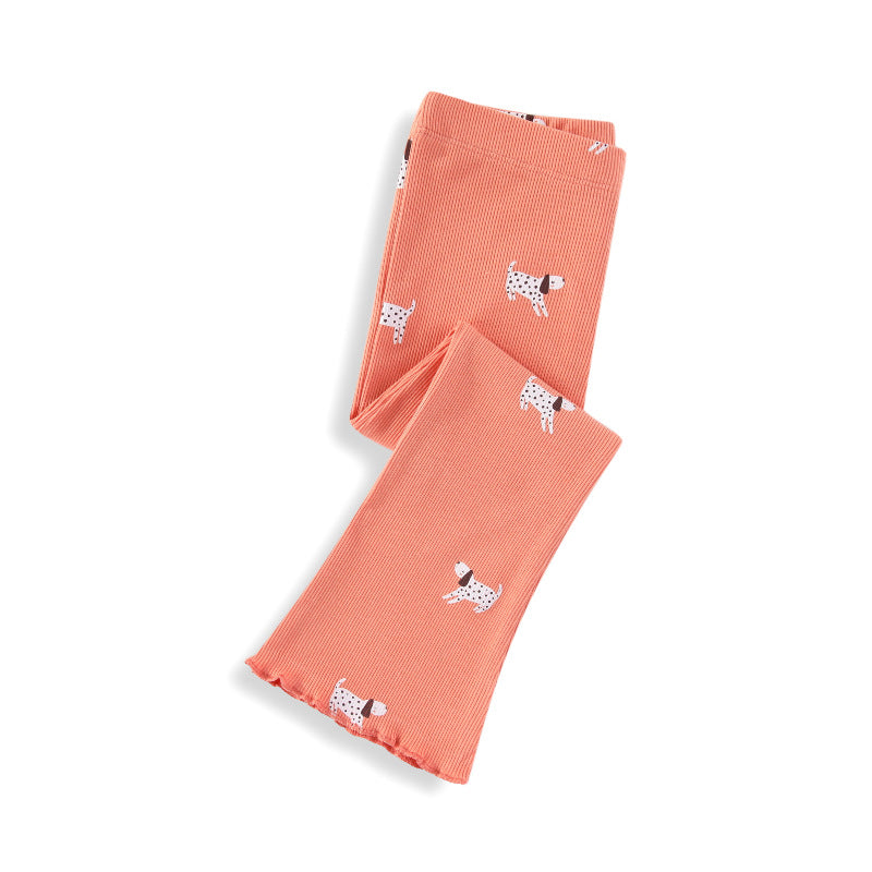 Mädchen Leggings mit fröhlichem Hunde-Muster Drune