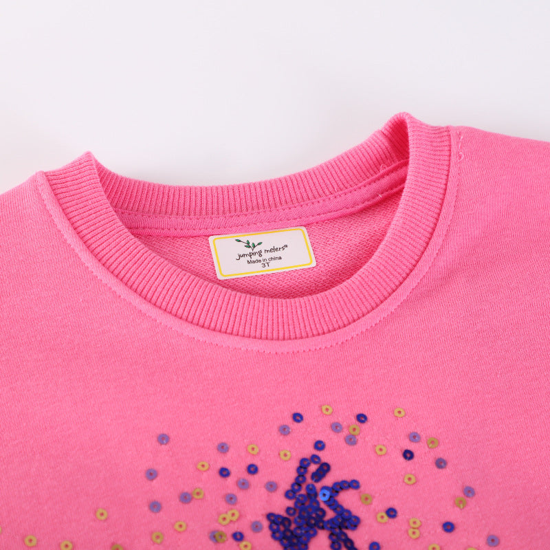Mädchen Sweatshirt mit glitzerndem Sternenmotiv Drune