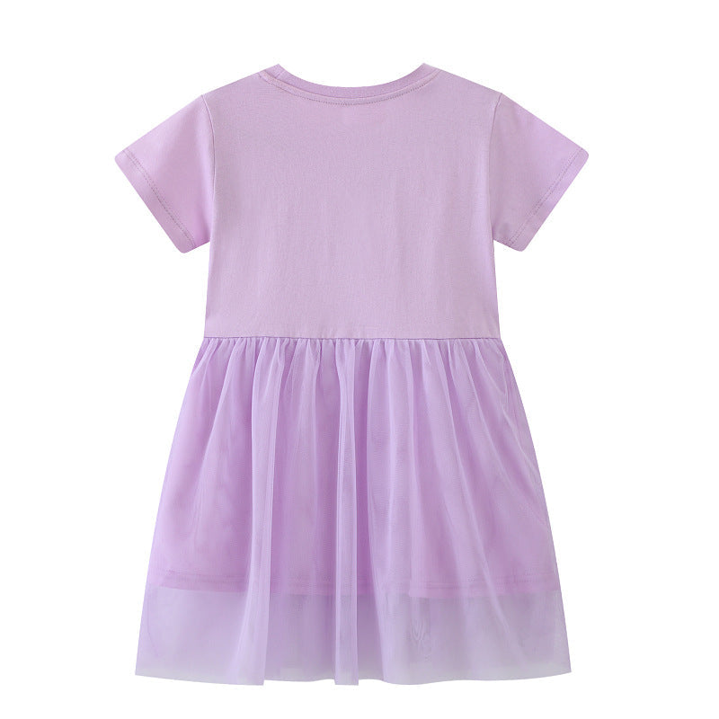 Mädchen Kleid mit floralem Stickdesign und Tüllrock Drune