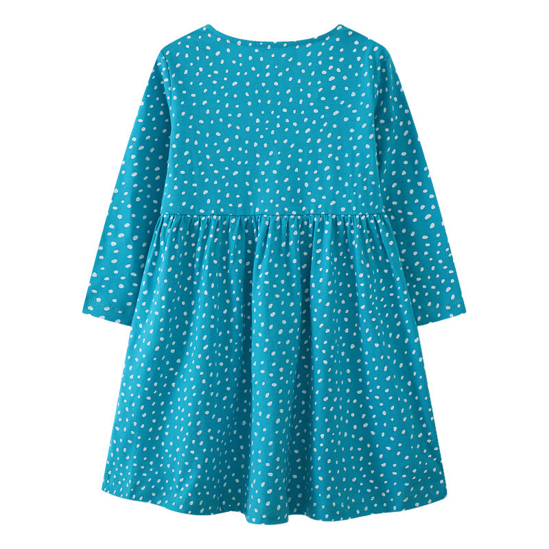 Mädchen Langarmkleid mit verspieltem Vogel-Design Drune