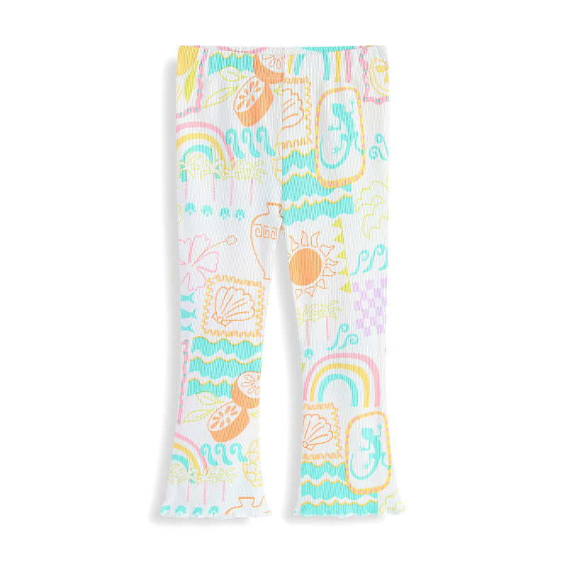 Mädchen Leggings mit buntem Strandmotiv Drune