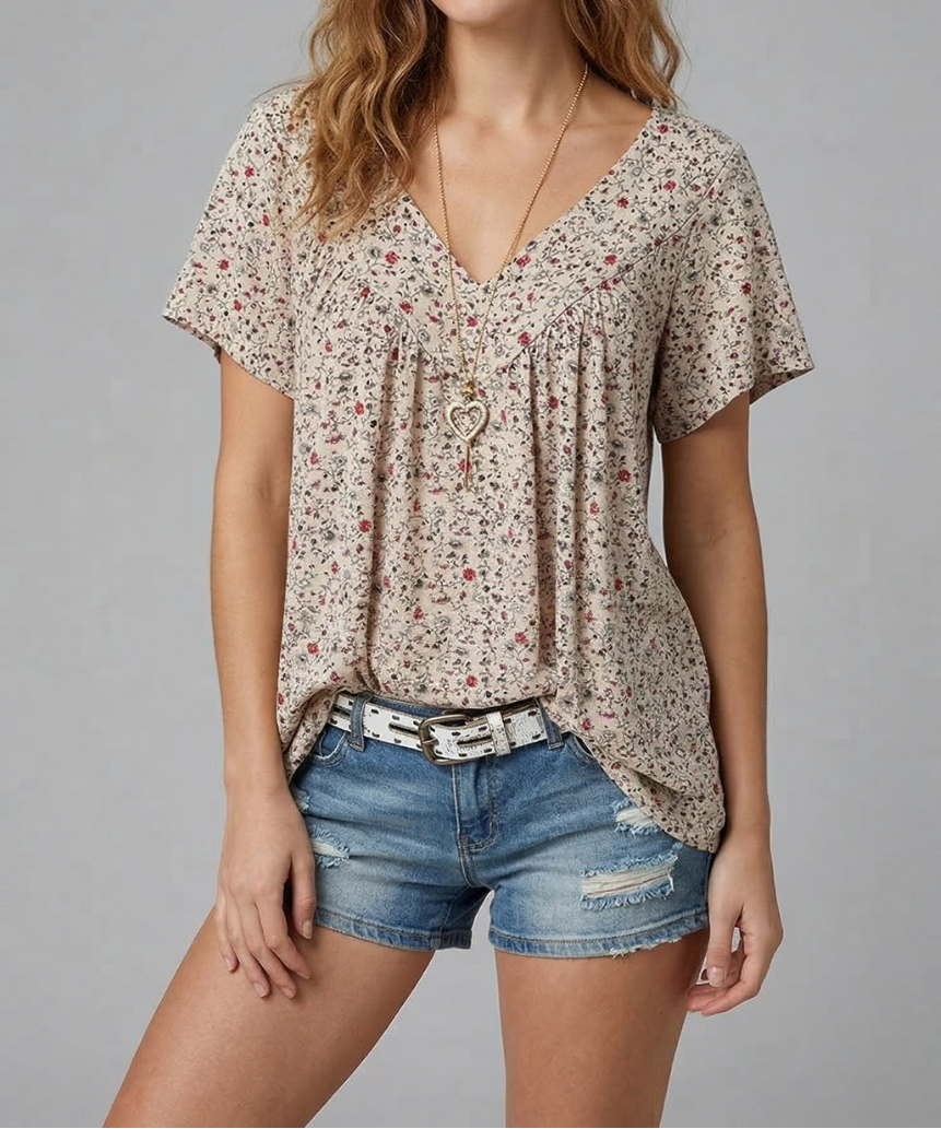 Camilla | Modisches T Shirt im floralen Stil