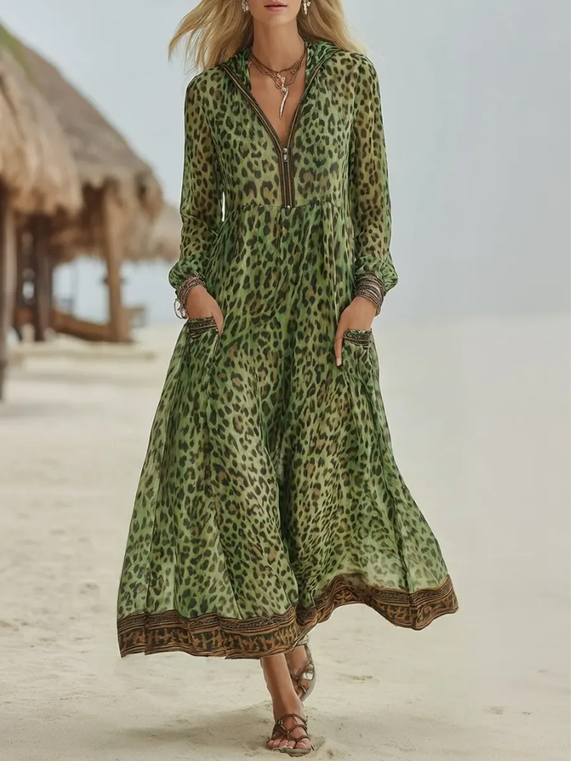 Yethrika - Stylisches Kleid Mit Reißverschluss