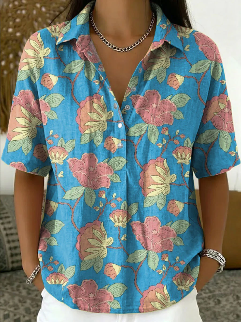 Lynaa – Elegante Bluse Mit Blumen Muster