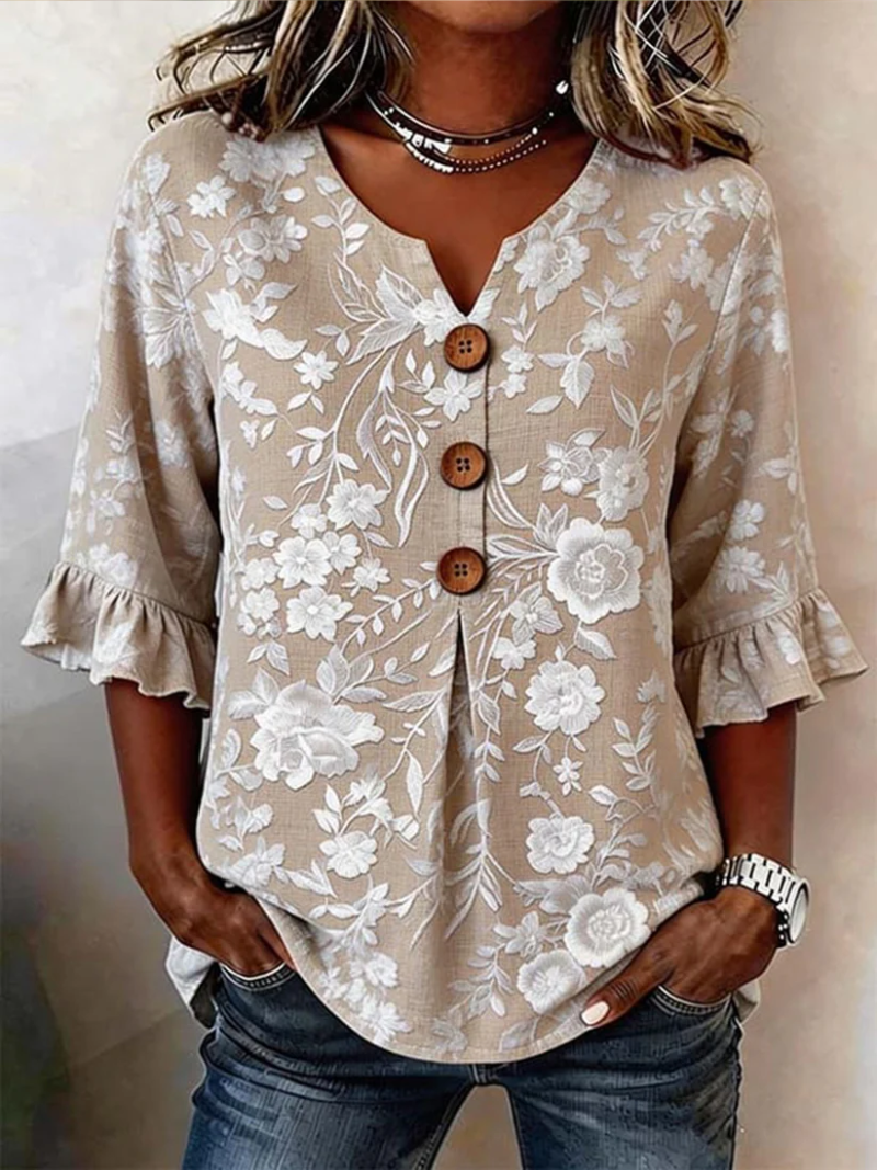 Dynika – Elegante Bluse Mit Blumen Muster