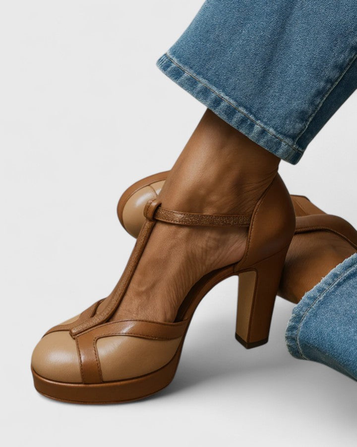 Delfinna – Eleganter Pumps Mit T-Riemchen Und Hohem Absatz