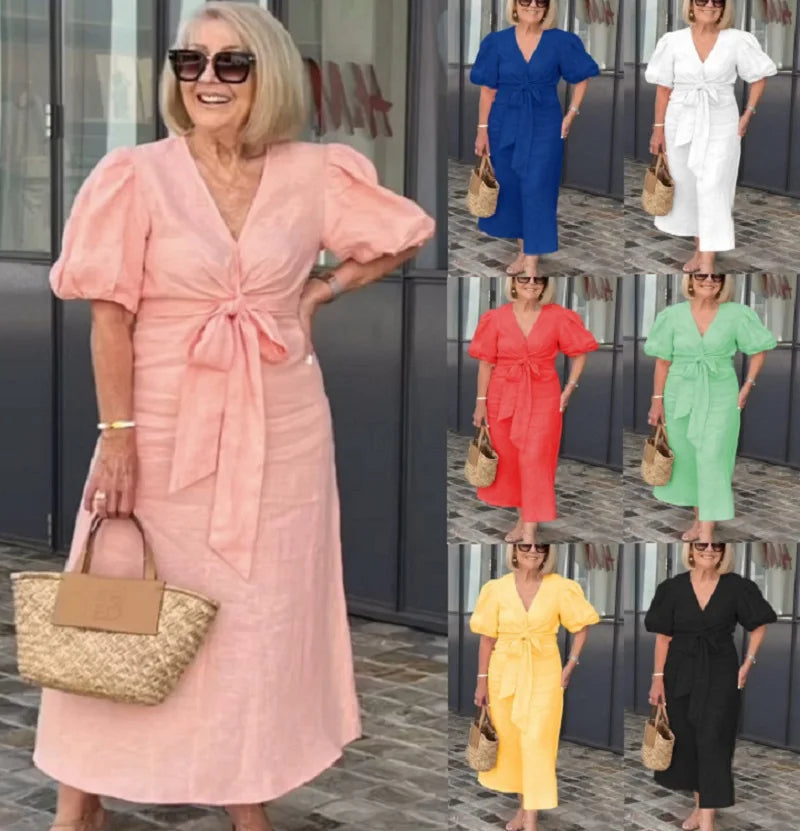 Natasha - Elegantes V-Ausschnitt Kleid