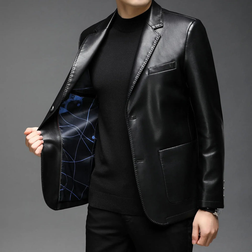 Mikkel™ Lederjacke im Blazer-Stil aus Premium-Leder mit minimalistischem Design