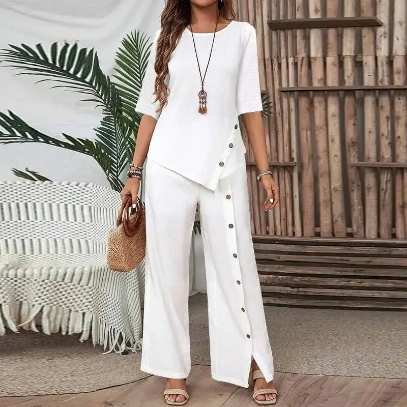 Celinor™ Set Mit Fließender Bluse und Marlenehose