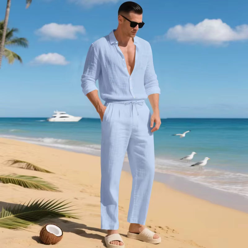 Malibu-Set™ aus Baumwoll-Leinen mit Raffiniertem Design