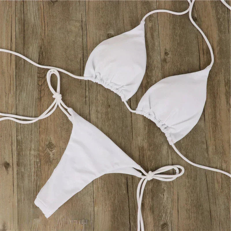 Amy | Damen Bikini Halter Zweiteilig Bedeckend Sommer