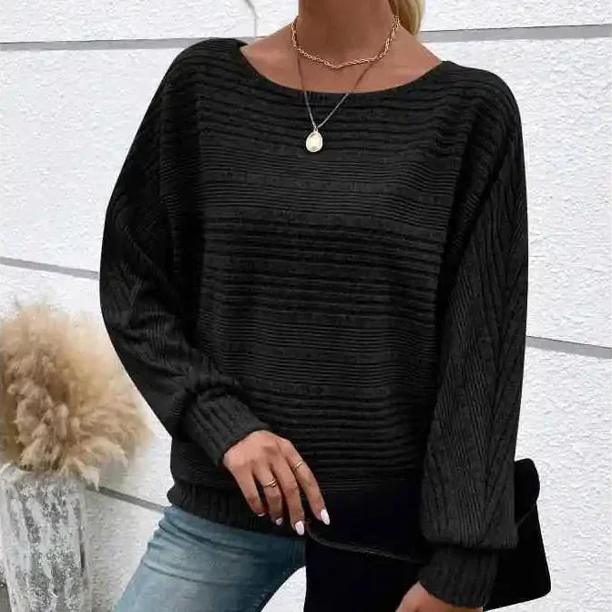 Mirevna™ Strickpullover Mit Strukturierter Optik und Femininem Ausschnitt