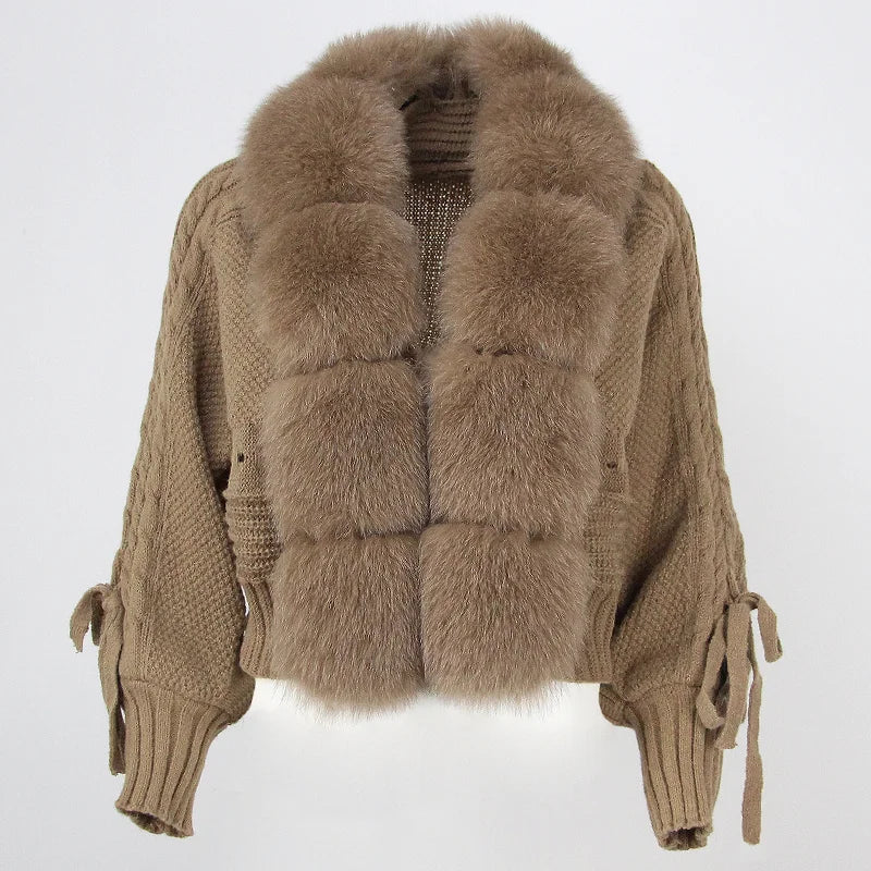Lixx | Luxury Wintermantel für Damen mit echtem Fuchsfellkragen