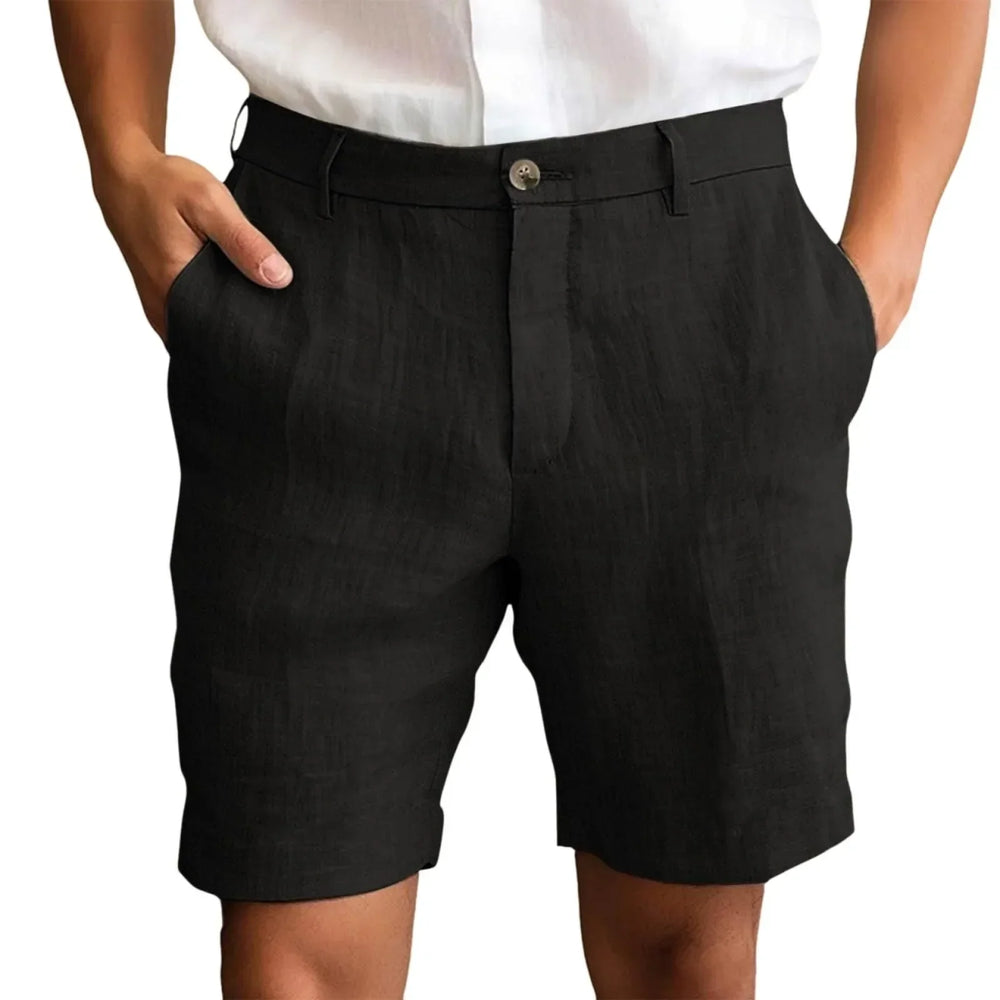 Calen - Schmal geschnittene Leinen-Shorts