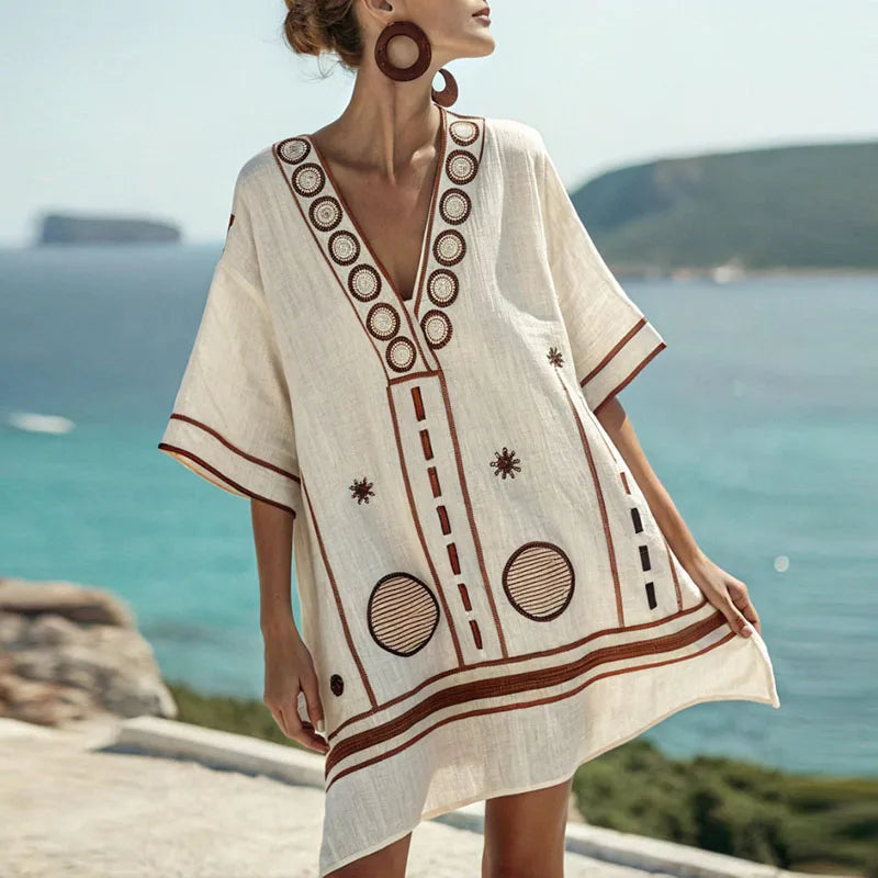 Ida | Damen Stilvolles Strandkleid Sonnige Tage – Strandkleid Sommer Leicht 2026