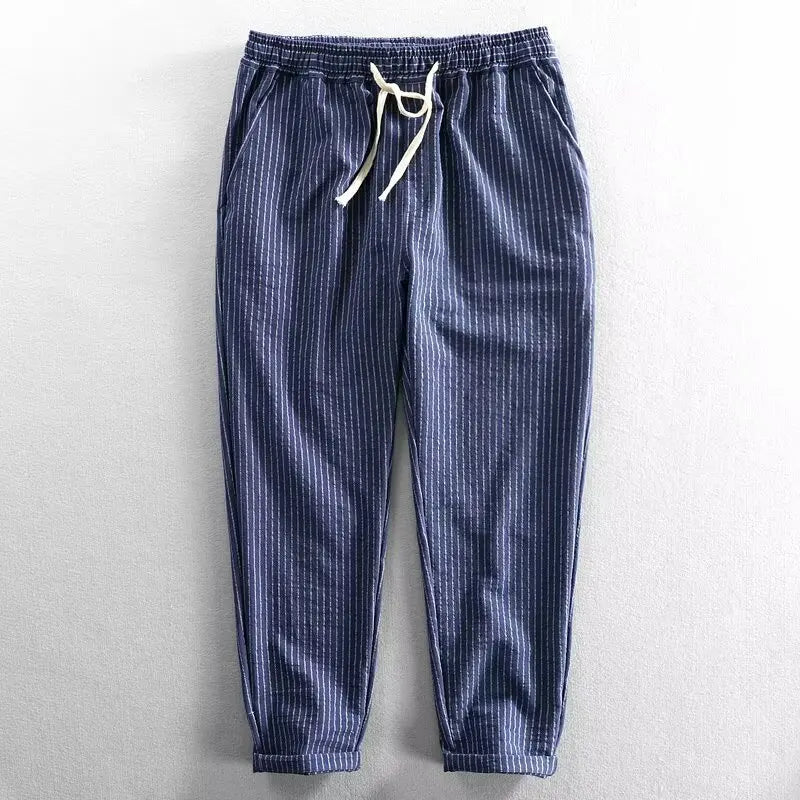 Lorenz™ Hose aus Baumwoll-Leinen mit Eleganten Streifen