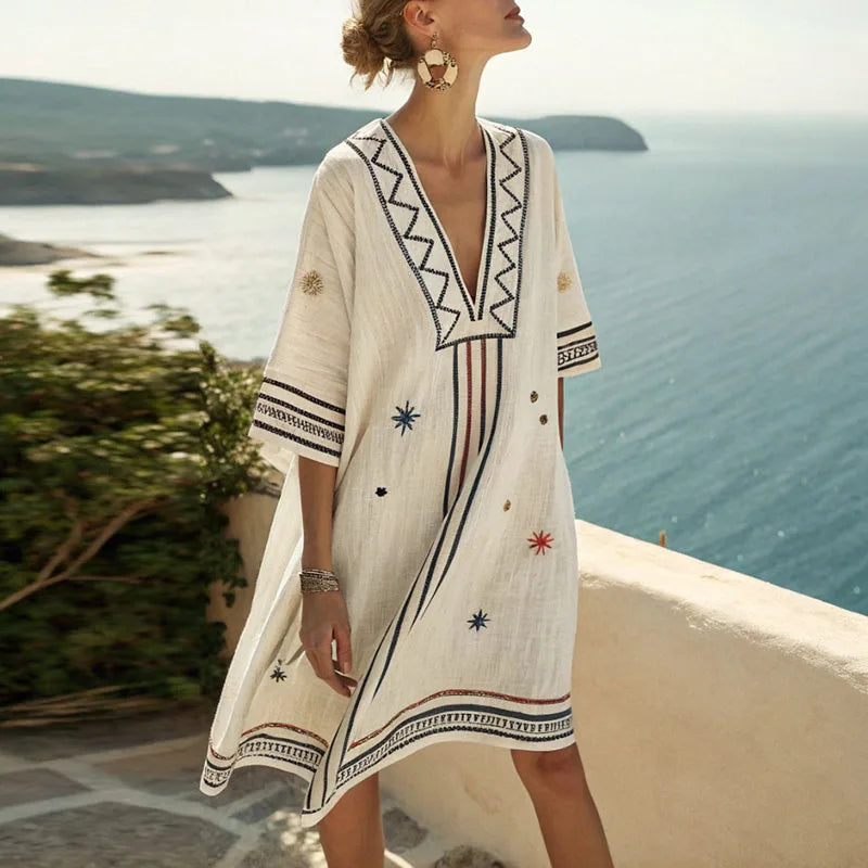 Leandra | Damen Stilvolles Strandkleid Sonnige Sommertage – Strandkleid 2026