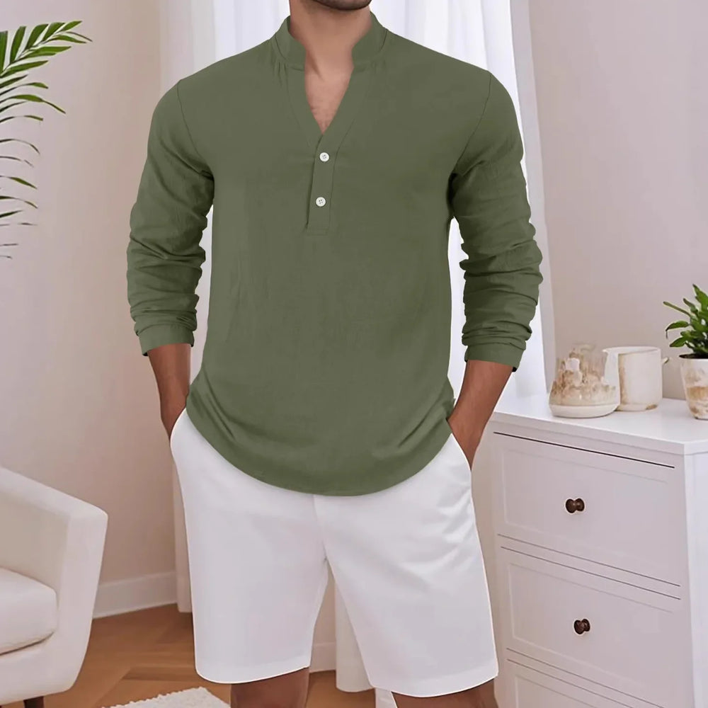 Stephan™ Hemd Aus Baumwoll-Leinen Mit Minimalistischem Design