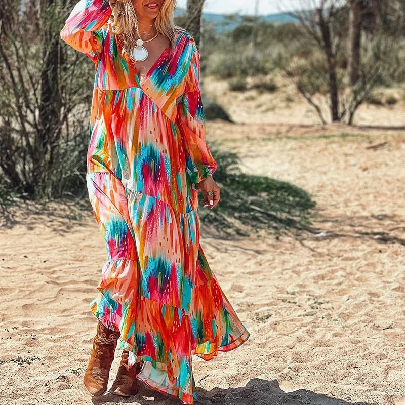 Lumaya™ Kleid mit Künstlerischem Print und Fließender Leichtigkeit