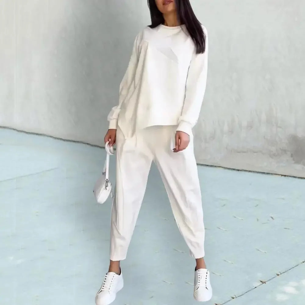Eva™ Set mit asymmetrisch geschnittenem Sweatshirt und Jogginghose mit Taschen