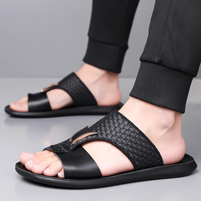 Arkon™ Sandalen Aus Geflochtenem Leder Mit Metalldetail Und Anatomischem Premium-Komfort