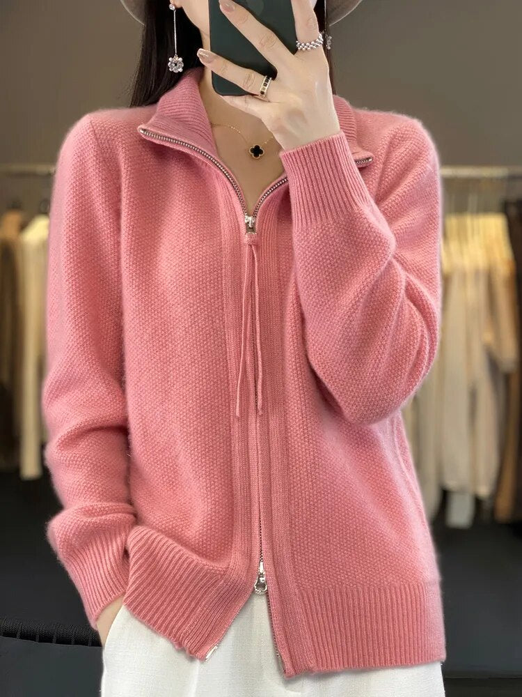 Zina | Kaschmir-Pullover mit Reißverschluss