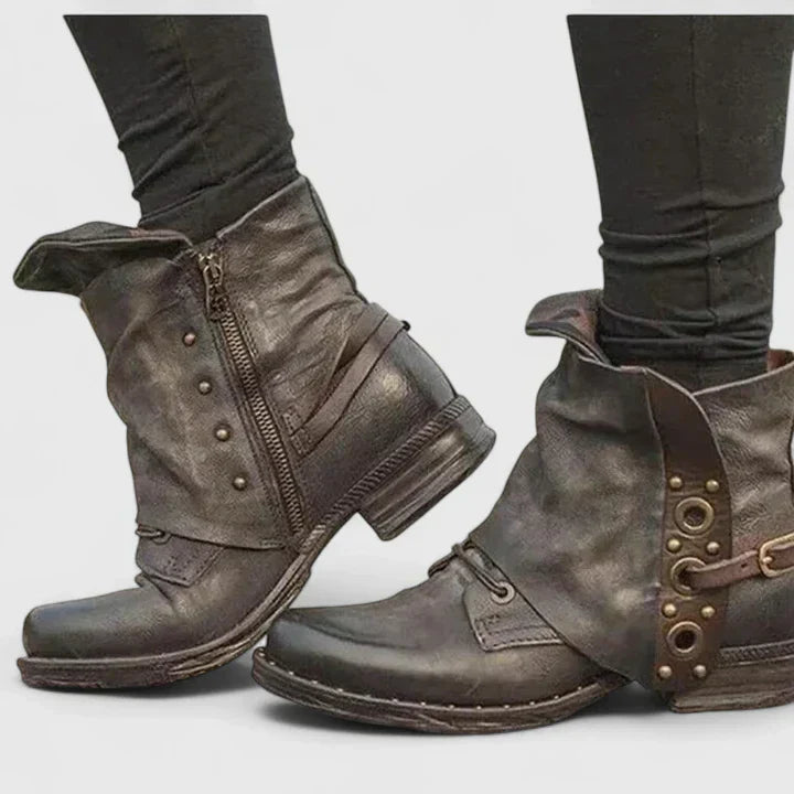 Yannick | Damen Frühlings Eckige Zehen Slip-On Verzierte Flats