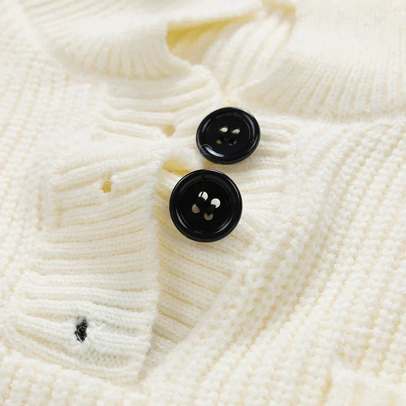 Franziska | Herren Winter-Strickpullover mit Knopfleiste