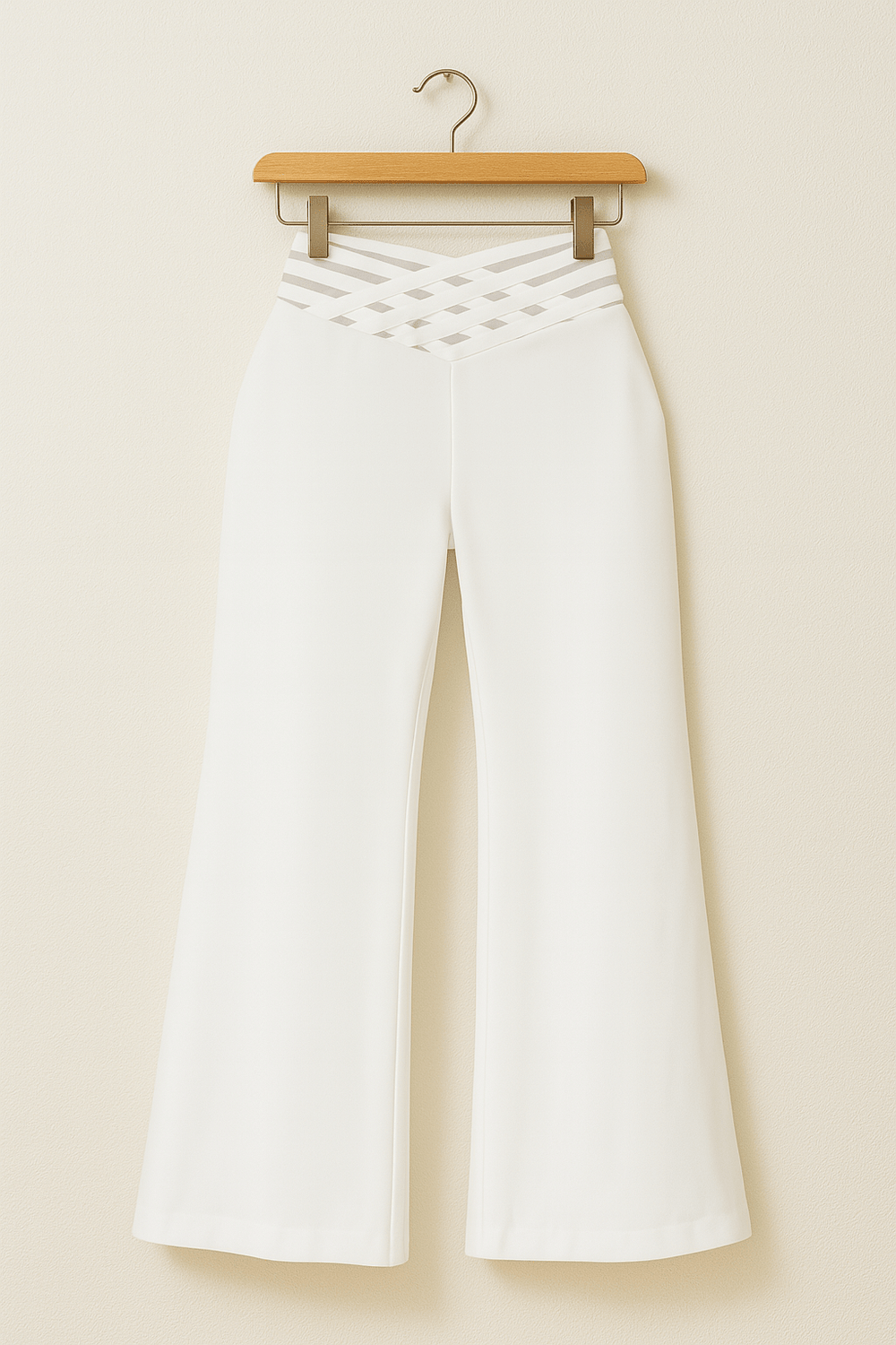 Schlaghose Damen | Hoher Bund & Cut-out Taillen-Detail