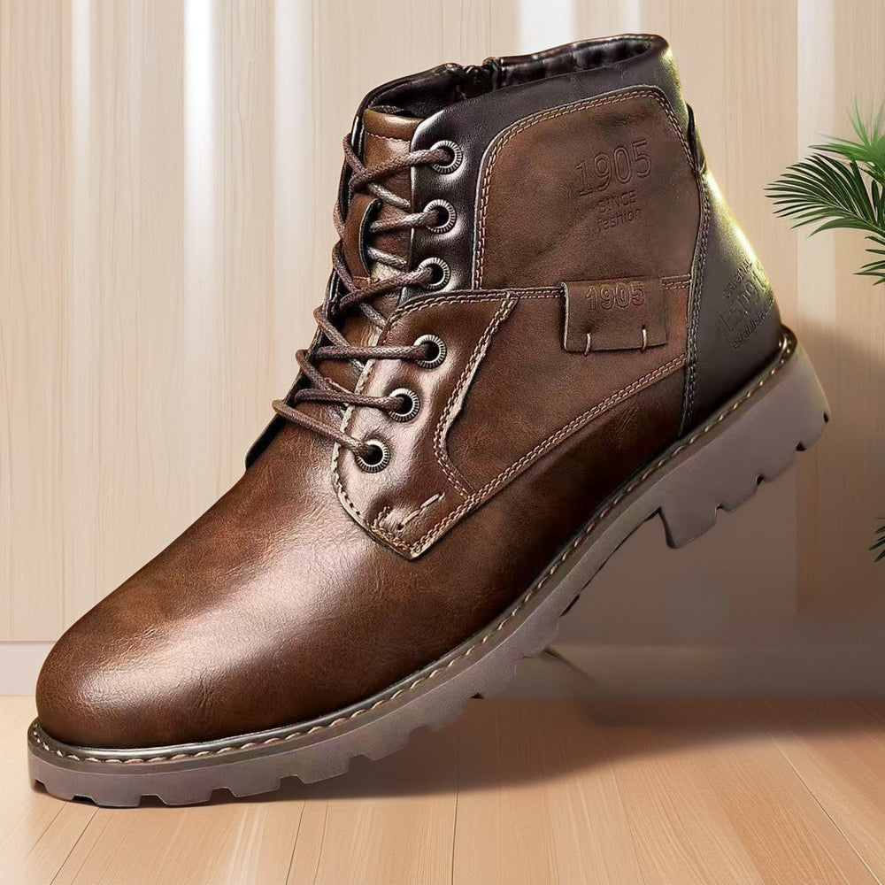 Schnürstiefeletten Herren in Lederoptik