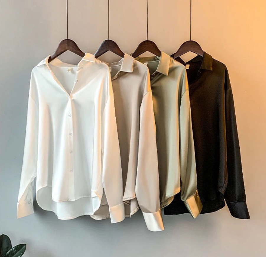 Damen Seidenbluse Klassisch