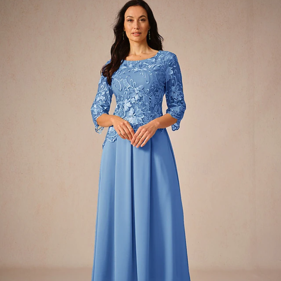 Women's Maxi Dress A-line | 3/4 Sleeve