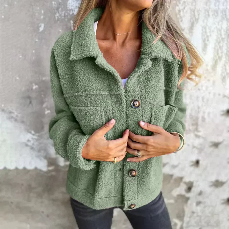 Tirina - Teddyjacke mit Knopfverschluss