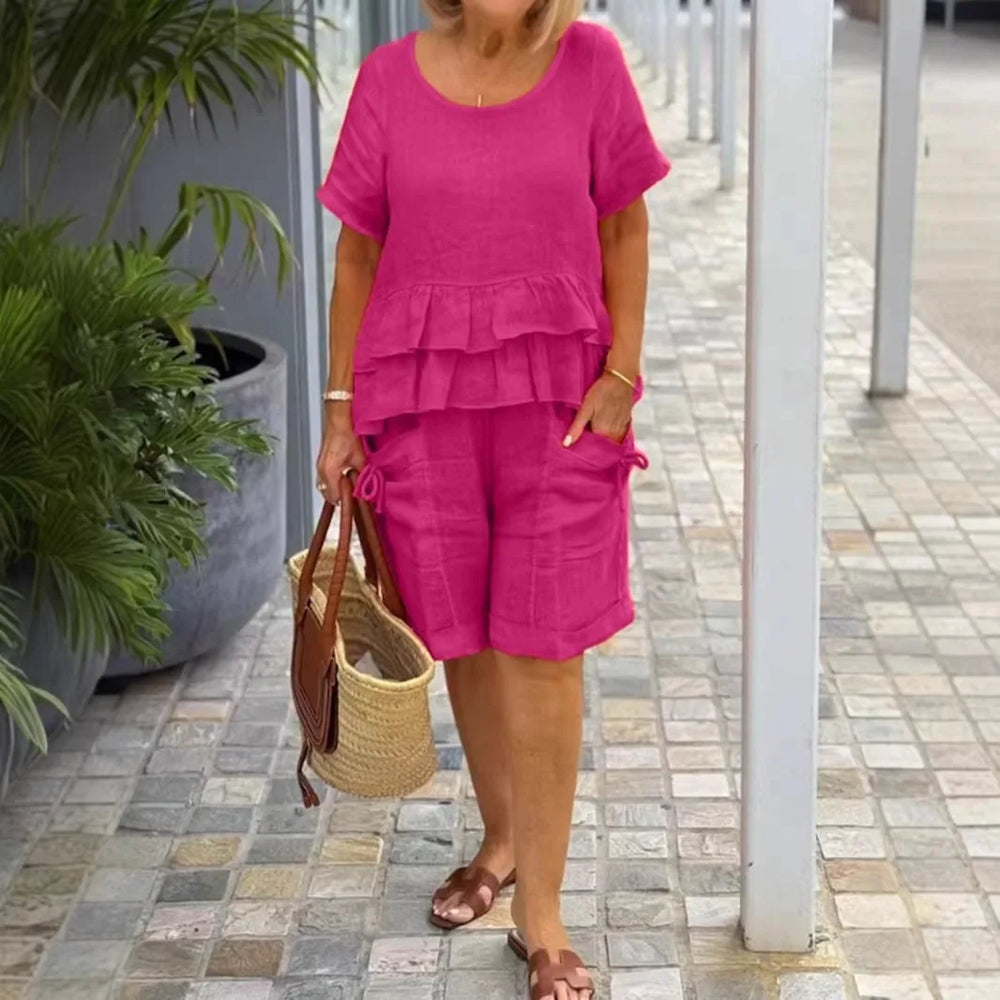 Sorella™ Set Mit Volant-Oberteil Und Shorts Mit Taschen