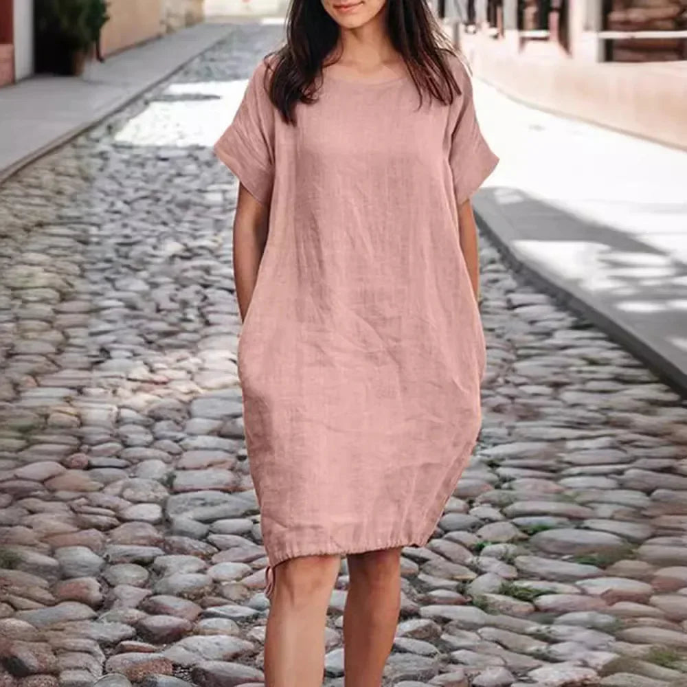 Alissea™-Kleid aus Baumwollleinen mit Weitem Schnitt