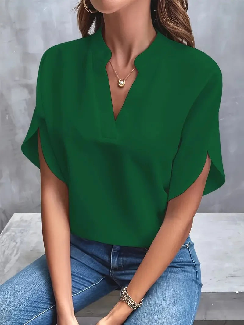 Shirt mit V-Ausschnitt Damen | Fließender Fall & Eleganter Schnitt