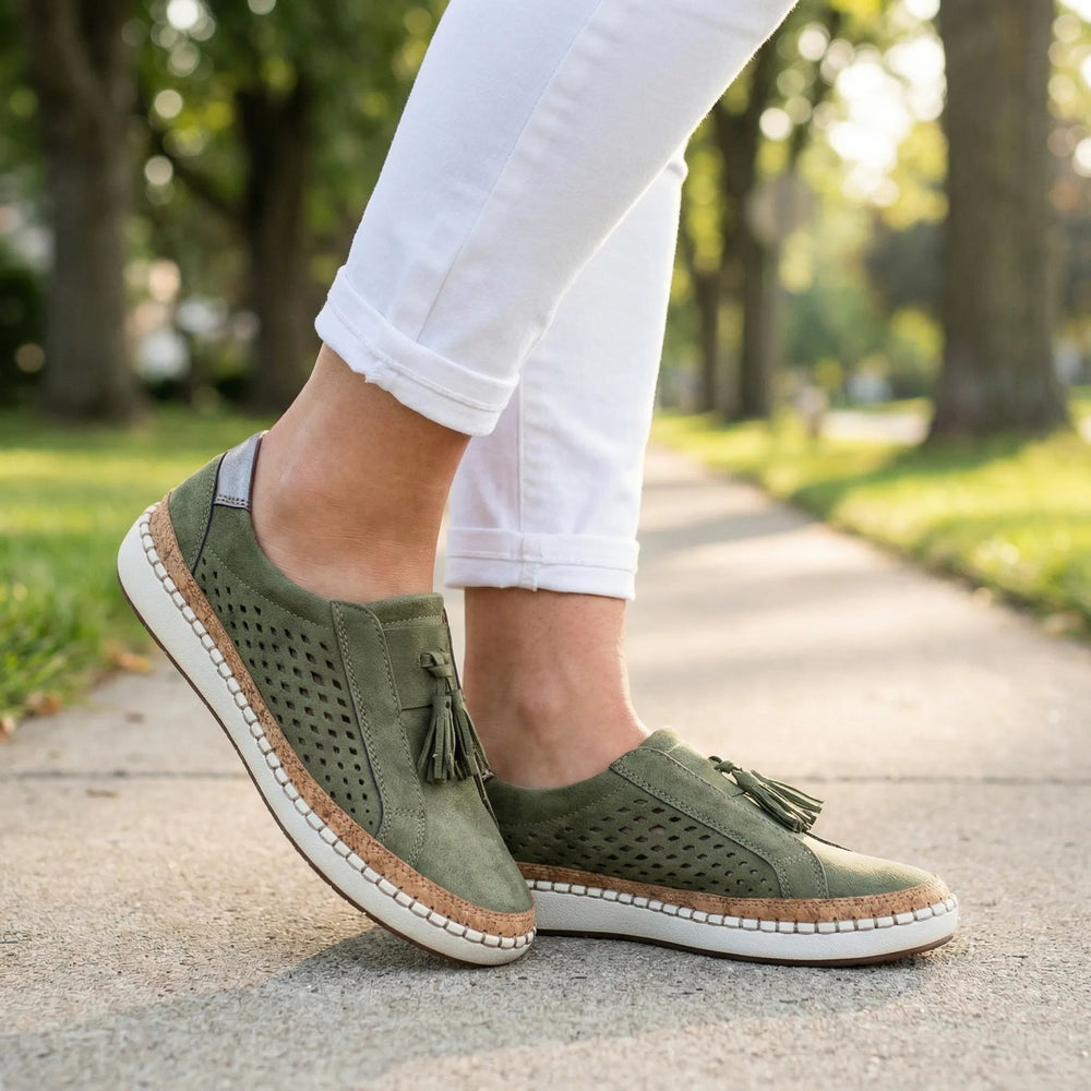 Slip On Schuhe Damen | Perforiertes Design & Komfort-Sohle