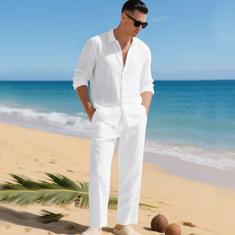 Sommer Zweiteiler Herren | Leinenhemd & Hose im Set