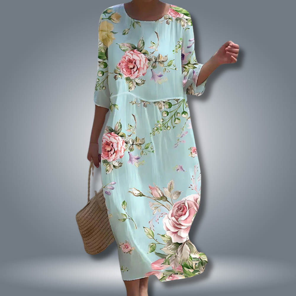 Sommerkleid Damen | Romantischer Blumendruck & Fließend