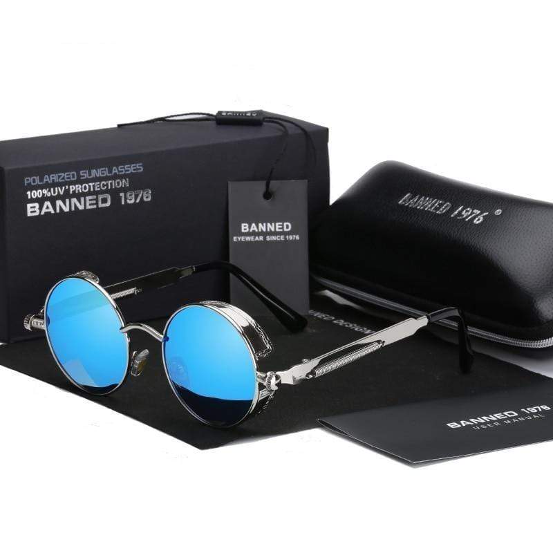Sonnenbrille Retro Runde Herren | Polarisiert & Steampunk Design