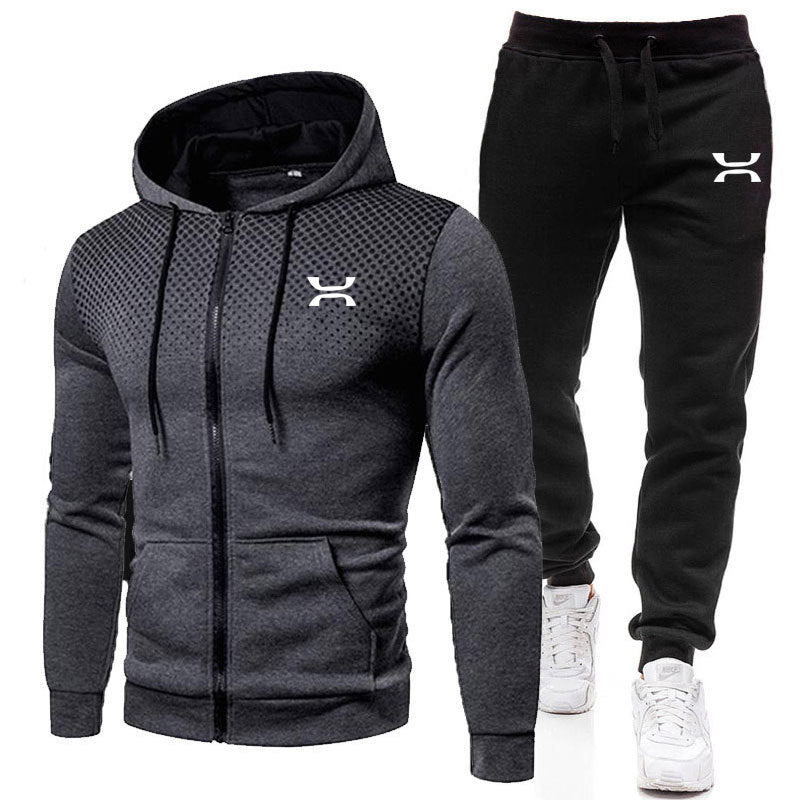 Sportanzug Herren | Hoodie mit Reißverschluss | Komplettes 2-Teile Set