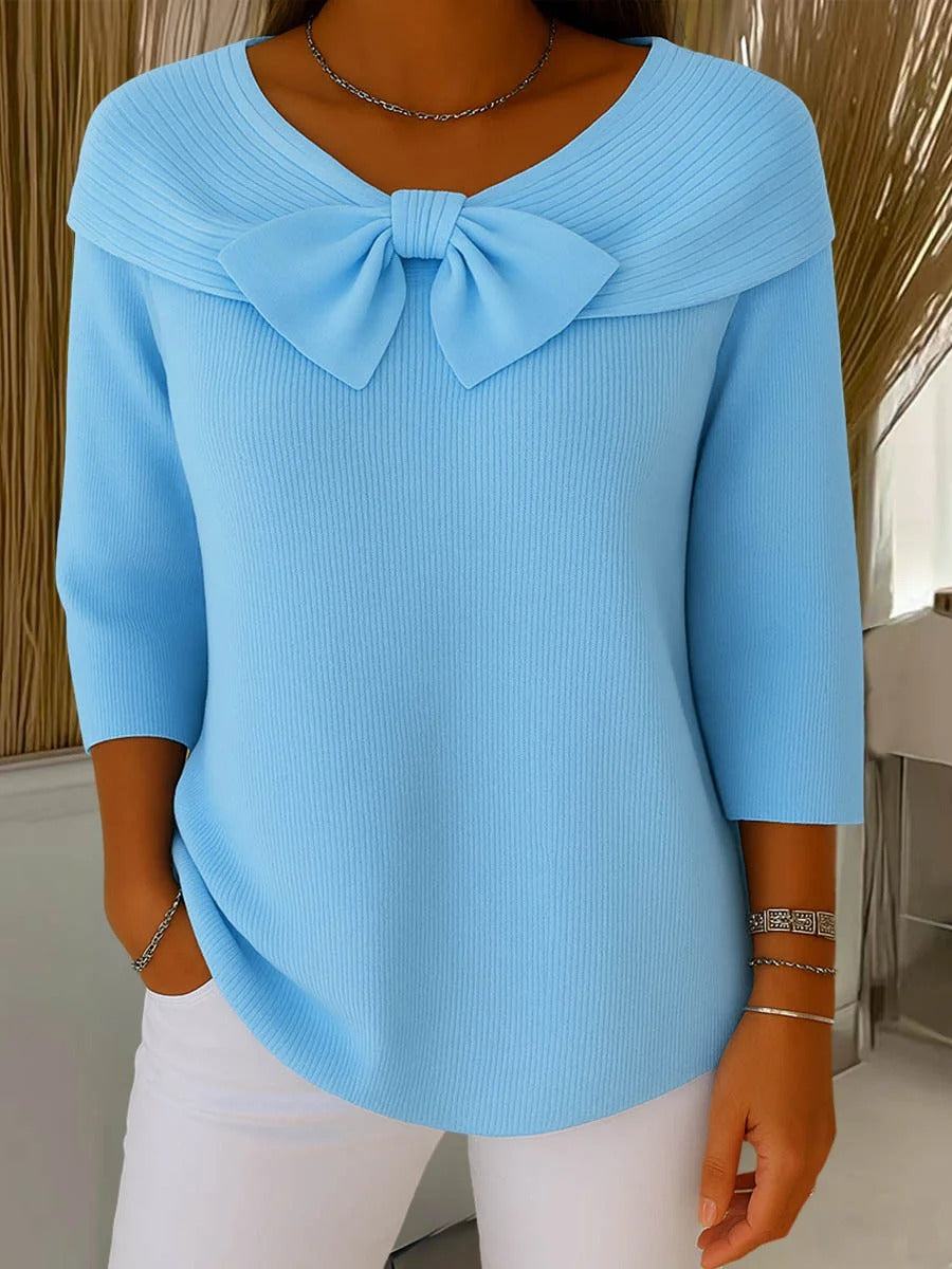 Strickpullover Damen mit Schleife
