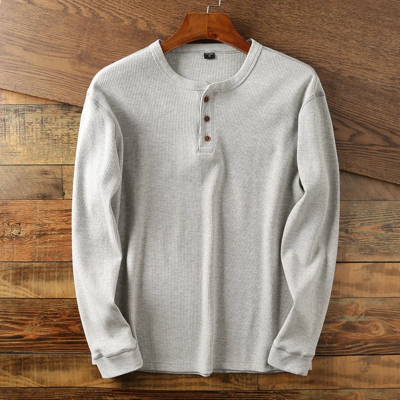 Sweatshirt Herren | Henley-Knopfleiste & Lässiger Langarm-Komfort
