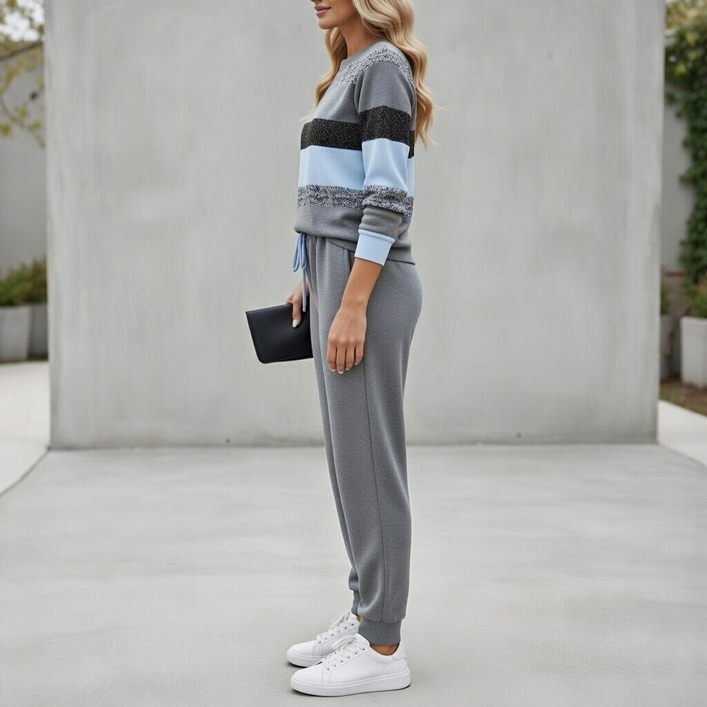 Fabiola - Gestreiftes Soft-Touch-Loungewear-Set