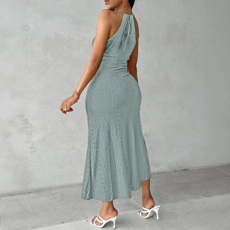 Solare™ Midikleid aus Lochspitze mit Frontschlitz